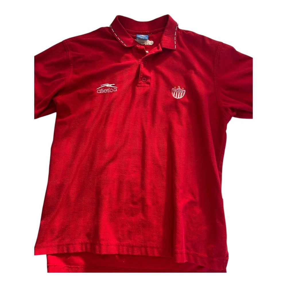 Atletica Polo Shirt Mens XL‎ Red Rayos de Necaxa Football Club Logo Embroidered